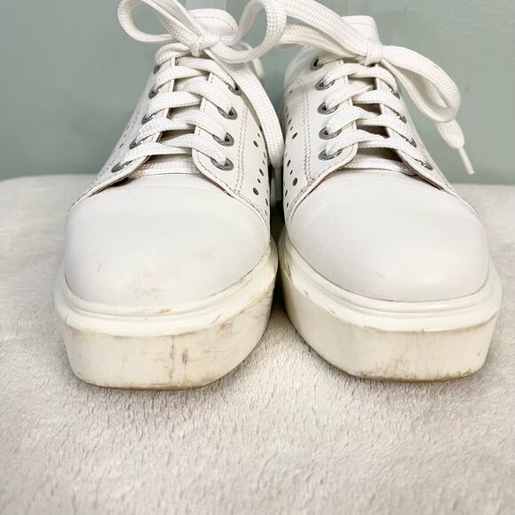 Linea Paolo Sneakers Women 5M White Leather Oxford Kendra Platform Perforated - Picture 9 of 12